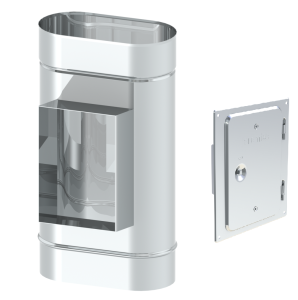 Wyczystka prostokątna z drzwiami owal 120x180mm, 0,8mm