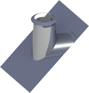 Przejście dachowe z kołnierzem 160/210mm/płaski/aluminium