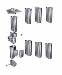 Wkład kominowy owalny 120x230/1mm/7 rur (węgiel, drewno, pellet)