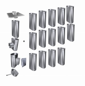 Wkład kominowy owalny 110x180/0,4mm/15 rur (drewno, pellet)