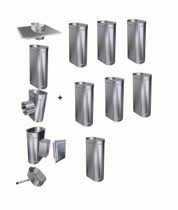 Wkład kominowy owalny 110x200/0,4mm/8 rur (drewno, pellet)