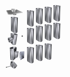 Wkład kominowy owalny 120x230/0,4mm/12 rur (drewno, pellet)