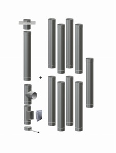 Wkład kominowy  130/0,8mm/10 rur (węgiel, drewno, pellet)