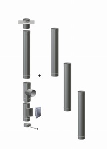 Wkład kominowy  150/0,8mm/4 rury (węgiel, drewno, pellet)