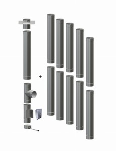 Wkład kominowy  160/0,8mm/11 rur (węgiel, drewno, pellet)