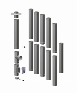 Wkład kominowy  150/0,4mm/12 rur (drewno, pellet)
