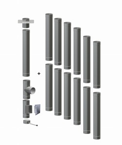Wkład kominowy  130/1,0mm/13 rur (węgiel, drewno, pellet)