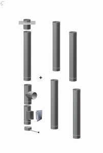 Wkład kominowy  160/1,0mm/5 rur (węgiel, drewno, pellet)