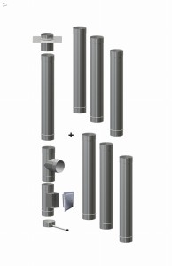 Wkład kominowy  160/1,0mm/7 rur (węgiel, drewno, pellet)