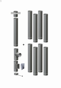 Wkład kominowy  160/1,0mm/9 rur (węgiel, drewno, pellet)