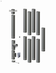 Wkład kominowy  160/1,0mm/10 rur (węgiel, drewno, pellet)