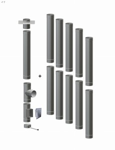 Wkład kominowy  160/1,0mm/11 rur (węgiel, drewno, pellet)