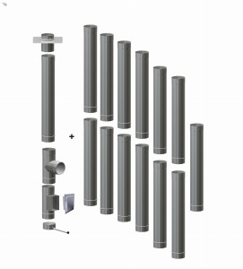 Wkład kominowy  160/1,0mm/14 rur (węgiel, drewno, pellet)