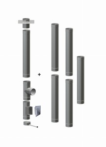 Wkład kominowy  180/1,0mm/6 rur (węgiel, drewno, pellet)