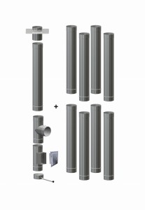 Wkład kominowy  180/1,0mm/9 rur (węgiel, drewno, pellet)