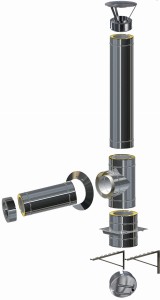 Komin izolowany wiszący 0,8mm fi 160/220 | 1 rura