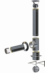 Komin izolowany wiszący 1,0mm fi 200/260 | 1 rura