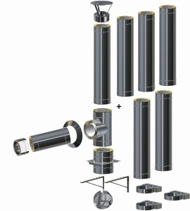 Komin izolowany wiszący 1,0mm fi 200/260 | 6 rur