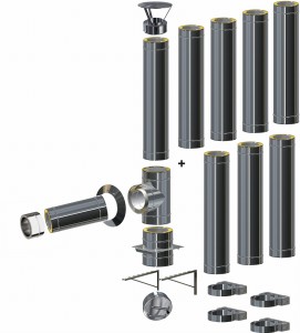 Komin izolowany wiszący 1,0mm fi 200/260 | 8 rur
