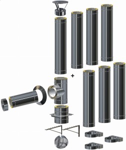 Komin izolowany wiszący 0,4mm fi 150/210 | 7 rur